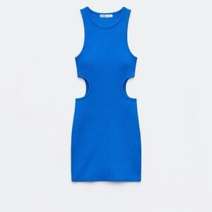 Zara Bright Blue Cutout Mini Dress